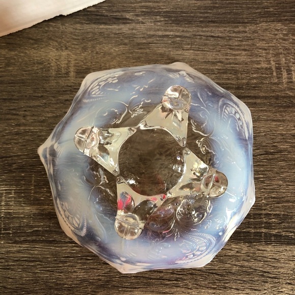 Antique Northwood Inverted Fan and Feather Footed Card Receiver Bowl - Picture 4 of 10